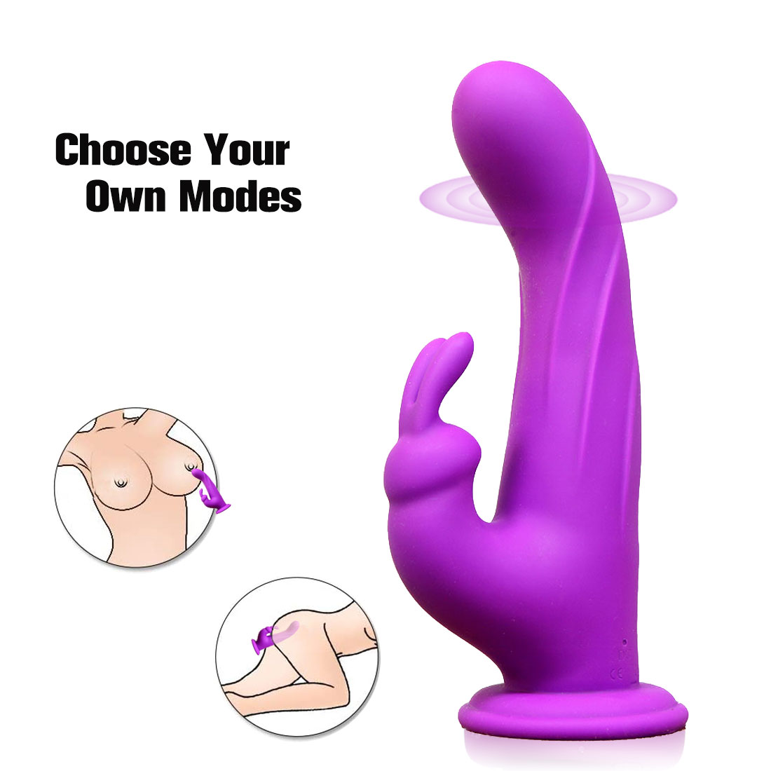 Bagong Rabbit Masturbation Vibrator G-spot Stimulation Liquid Silicone Massage Double-head Vibrator